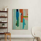 "The Harbor Diptych 2" - Art Print in Turquoise by Caryn Owen - In a Room