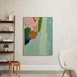 "The Harbor Diptych 1" - Art Print in Turquoise by Caryn Owen - In a Room