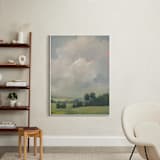 "Rosy Tomorrow II" - Art Print in Grey Blue by Stephanie Goos Johnson - In a Room