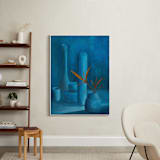"The Leaf" - Art Print in Peacock by Michel Villalpando - In a Room