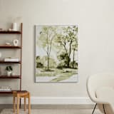 "Sun Kissed Meadow 1" - Art Print in Olive Green by Arohika Verma - In a Room