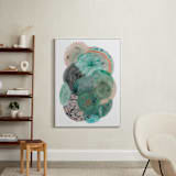 "Grey Thoughts" - Art Print in Teal by Maggie Ramirez Burns - In a Room