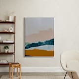 "Moving Mountains I" - Art Print in River Blue by Kayla King - In a Room