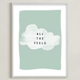 "all the feels" - Art Print in aqua by Lindsay Stetson Thompson - Framed