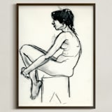 "Tranquility" - Art Print in black and white by Susan Moore-Stevenson - Framed