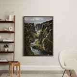 "Icelandic Canyon" - Art Print in Moss by Taryn Schumacher - In a Room