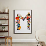 "Collage Letter M" - Art Print in Vermillion by Kiana Lee - In a Room