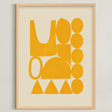 "Happy Place" - Art Print in Marigold by Beth Vassalo - Framed