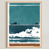 "Screen Print Beach" - Art Print in Ocean by Heather Francisco - Framed