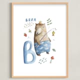 "B is for Bear" - Art Print in Bear brown by Anastasia Semanina - Framed