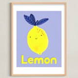 "My Fruity Family I" - Art Print in Light Purple by Marta Crea - Framed