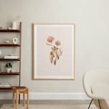 "Bear with Flowers" - Art Print in Tan by Vivian Yiwing - In a Room