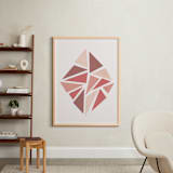"Shattered Series Diamond" - Art Print in Coral by Jennifer Morehead - In a Room