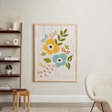 "Woodland Wallflowers" - Art Print in Mustard by Bethany Anderson - In a Room