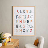 "ABC Doodles" - Art Print in Muted Rainbow by Kacey Floyd - In a Room