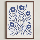 "Bloom 2" - Art Print in Denim by Kelly Watkins - Framed