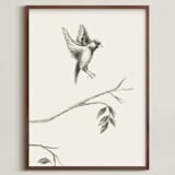 "Birds II" - Art Print in Sand by Teju Reval - Framed
