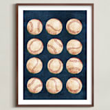 "Dinger 1 Spin Cycle" - Art Print in Navy by Kamala Nahas - Framed