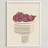 "Bowl of figs" - Art Print in ripen figs burgundy by Bethania Lima - Framed