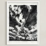"plume" - Art Print in Charcoal by Kelly Johnston - Framed