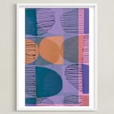 "Boho Screenprint II" - Art Print in Grape Funk by Jenna Skead - Framed