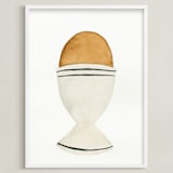 "The Humble Egg" - Art Print in porcelain gray by Monica Loos - Framed