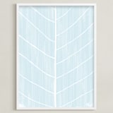 "Leaf Study" - Art Print in Sky by Kristie Kern - Framed