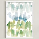 "Subtle Overlap" - Art Print in Leaf by Kelly Ventura - Framed