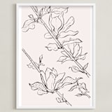 "magnolia study" - Art Print in peach by Qing Ji - Framed