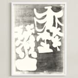 "Modern Floral Series #2" - Art Print in Black and White by Angela Simeone - Framed