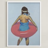 "Violet Intertube 1" - Art Print in Cerulean Blue by Annie Seaton - Framed