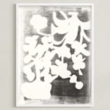 "Modern Floral Series 1" - Art Print in Black and White by Angela Simeone - Framed