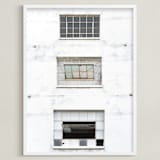 "Three Windows" - Art Print in distressed white by Kamala Nahas - Framed