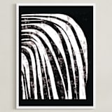 "Waterfall" - Art Print in Charcoal by Leanne Friedberg - Framed
