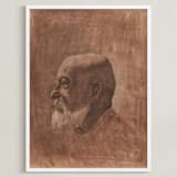 "Human One: Anton" - Art Print in Dark Coral by Colin Stuart - Framed