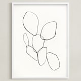 "Cactus Line Drawing" - Art Print in dusty white by Amanda Phelps - Framed
