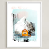 "Orange House" - Art Print in Tangerine Orange by Mallory Grace - Framed