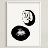 "Watermelons" - Art Print in Black on Off-white by Sonya Percival - Framed
