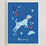 "Space Pup" - Personalized Art Print in Celestial by Kristin Mastoras - Framed