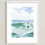"Hang Five" - Art Print in Pacific Green by Mary Cecelia - Framed
