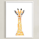 "baby animal.giraffe" - Art Print in merigold by Cass Loh - Framed