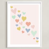 "wave of love" - Art Print in Charming Pink by Kasia Labocki - Framed
