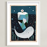"Dream Big" - Art Print in Icy Blue by Chris Lensch - Framed