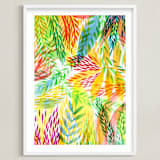 "Tropical" - Art Print in Sunny yellow by Alexandra Dzh - Framed