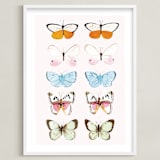 "Butterfly Study" - Art Print in Blush by Megan Kelso - Framed