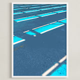 "Solar Parking 2" - Art Print in Asphalt Blue by Jeff Preuss - Framed