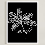 "5 leaves" - Art Print in white by Ramoncita - Framed