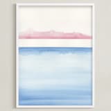 "Cinque Terre One" - Art Print in Sea Blue by Emily Magone - Framed