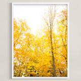 "Autumn In New York" - Art Print in burnt yellow by R studio - Framed