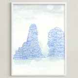 "Oregon Coast 2" - Art Print in Middy Blue by Amelia Gluba - Framed